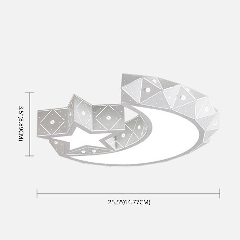 Moon And Star Flush Mount Ceiling Light 1 Light Acrylic Modern Flush Mount Ceiling Light for Bedroom