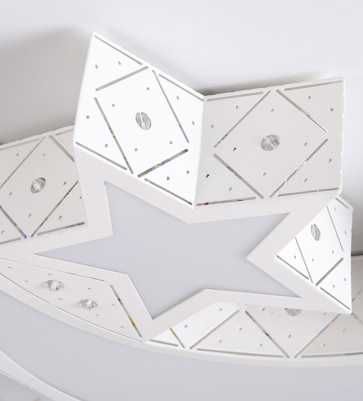 Moon And Star Flush Mount Ceiling Light 1 Light Acrylic Modern Flush Mount Ceiling Light for Bedroom