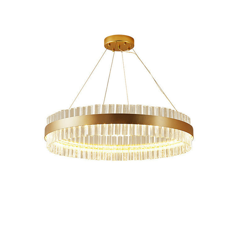 Lámpara de vidrio de cristal redondo de lámpara de oro de estilo sencillo lámparas colgantes para sala de estar