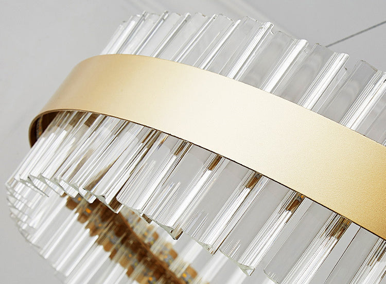 Lámpara de vidrio de cristal redondo de lámpara de oro de estilo sencillo lámparas colgantes para sala de estar