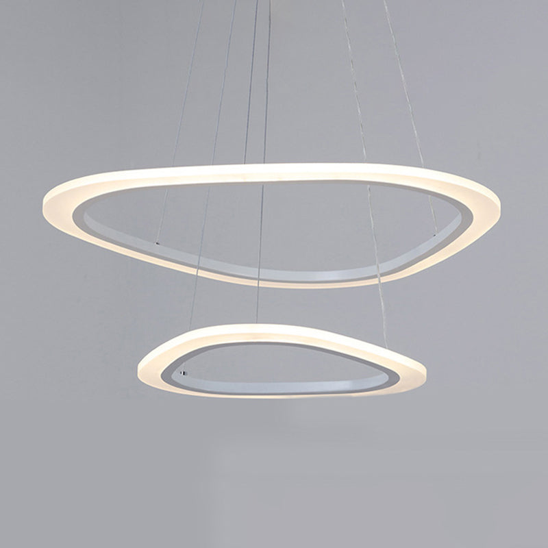 Lámpara de lámpara de nivel triangular blanco simplicidad acrílico LED LEULLACIÓN para comedor