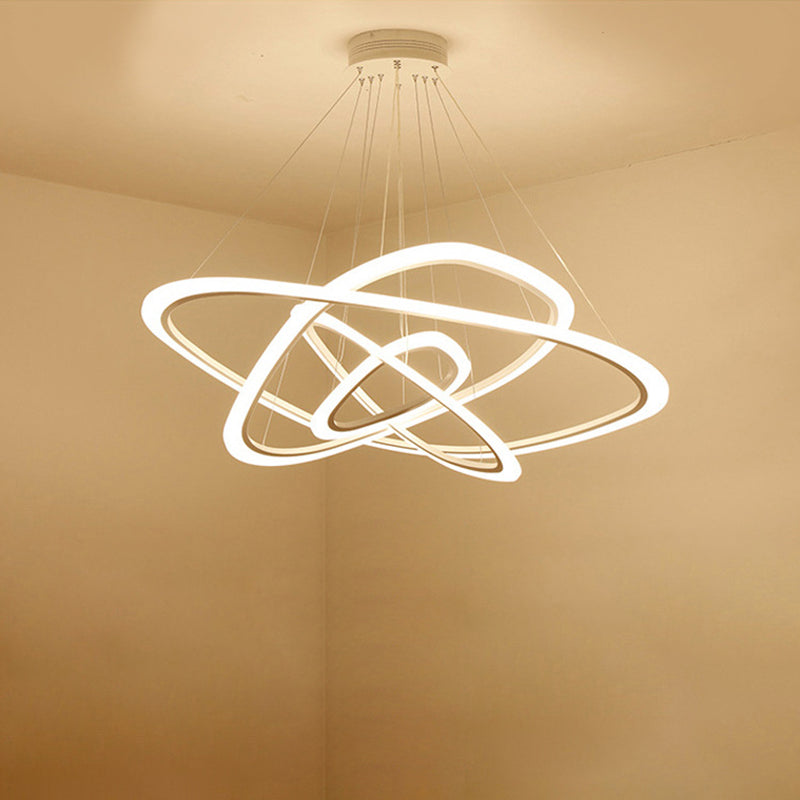 Lámpara de lámpara de nivel triangular blanco simplicidad acrílico LED LEULLACIÓN para comedor