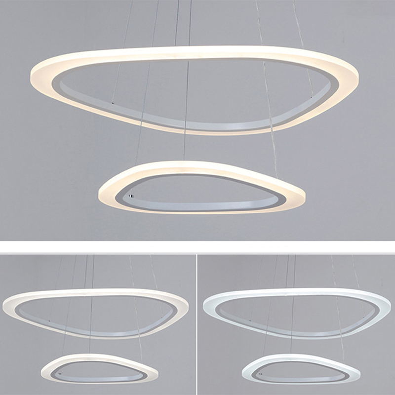 Lámpara de lámpara de nivel triangular blanco simplicidad acrílico LED LEULLACIÓN para comedor