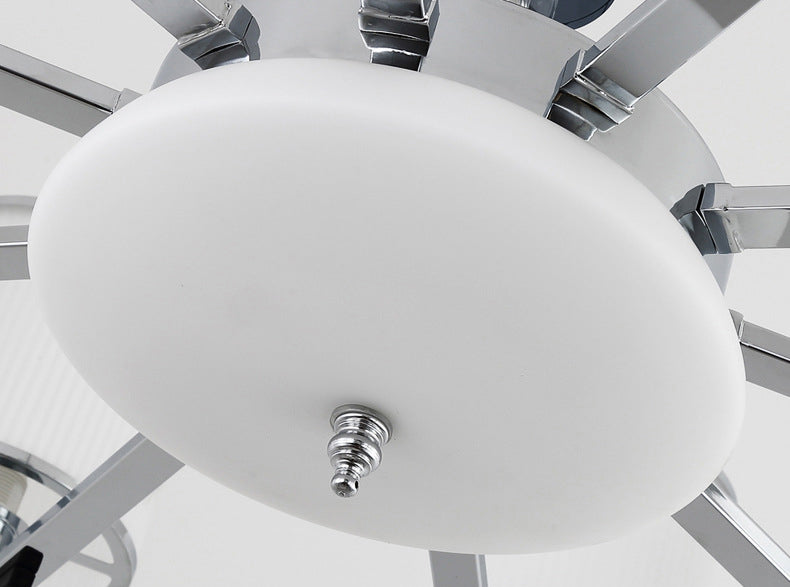 Luz de suspensión de estilo cilíndrico de vidrio de costilla blanca para sala de estar para sala de estar