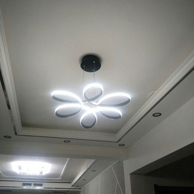 Lámpara de colgación de led de flores simplicidad acrílico comedor lineal encosnedora