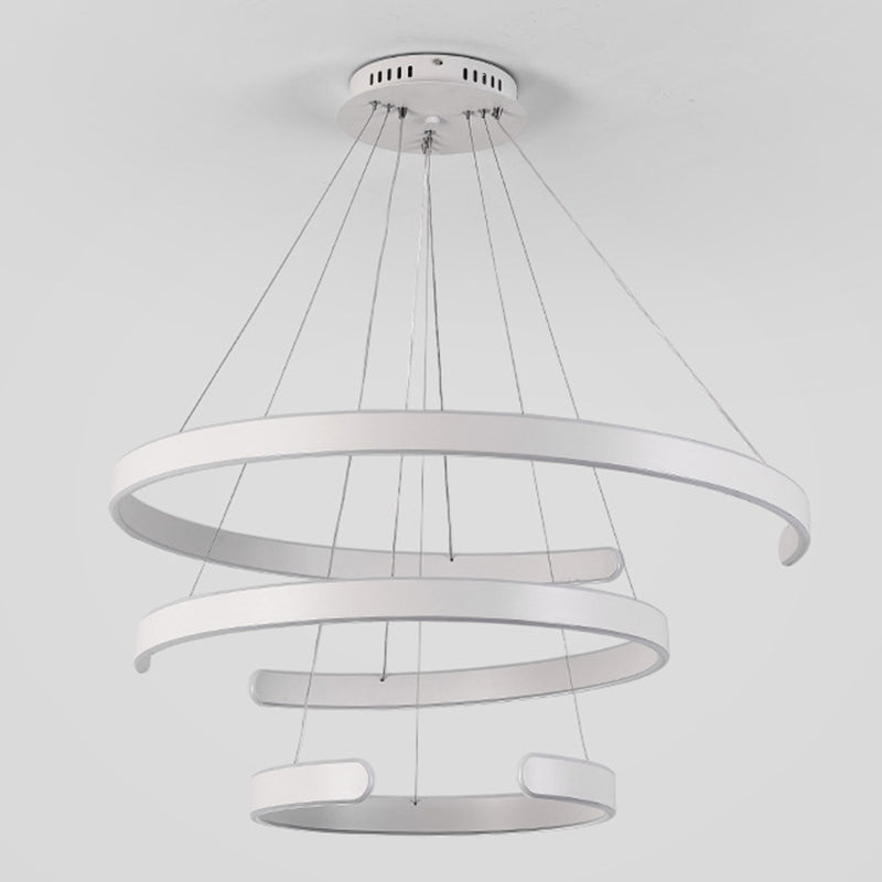 Luz de colgante de colgante de metal LED de estilo moderno de lámpara en forma de C en forma de C