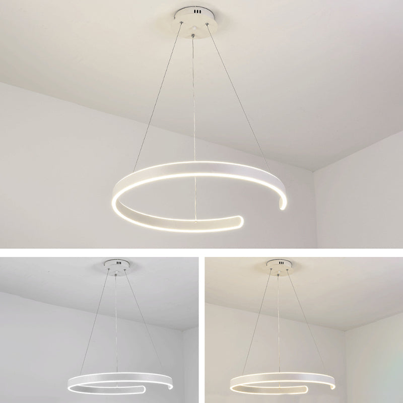 Luz de colgante de colgante de metal LED de estilo moderno de lámpara en forma de C en forma de C