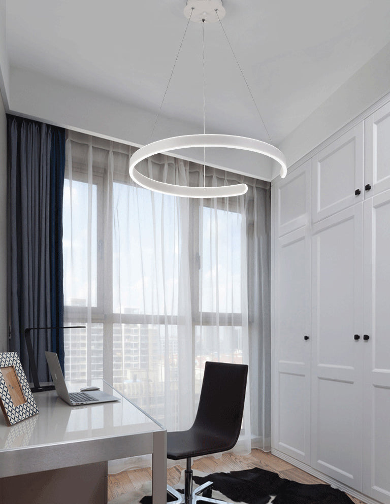 Luz de colgante de colgante de metal LED de estilo moderno de lámpara en forma de C en forma de C