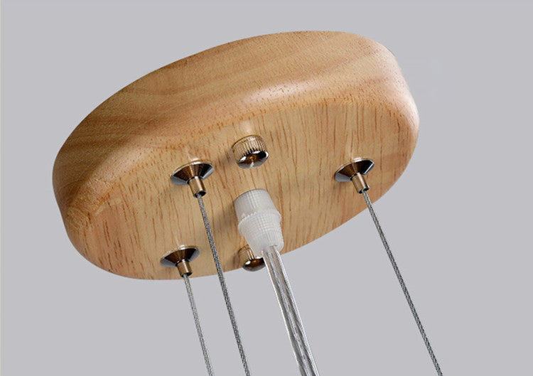 Stacking Triangles Solid Wood Hanging Light Modern Style Creative 1-Light Suspension Lamp for Coffee Shop Restaurant