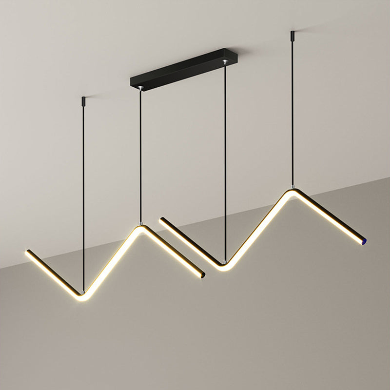 Geometric Lines Design Minimalism Island Light 35.5" Wide Nordic Style LED Suspension Lamp for Dining Room