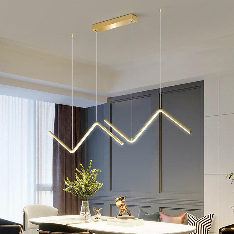 Geometric Lines Design Minimalism Island Light 35.5" Wide Nordic Style LED Suspension Lamp for Dining Room