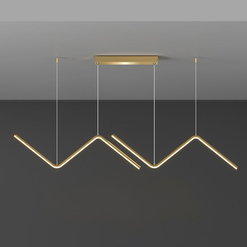 Geometric Lines Design Minimalism Island Light 35.5" Wide Nordic Style LED Suspension Lamp for Dining Room