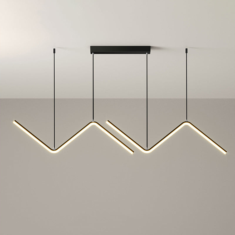 Geometric Lines Design Minimalism Island Light 35.5" Wide Nordic Style LED Suspension Lamp for Dining Room
