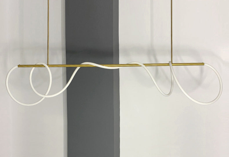 Minimalism Nordic Style LED Island Light Soft Silicone Lampshade Home Decorative Lighting Fixture in Gold