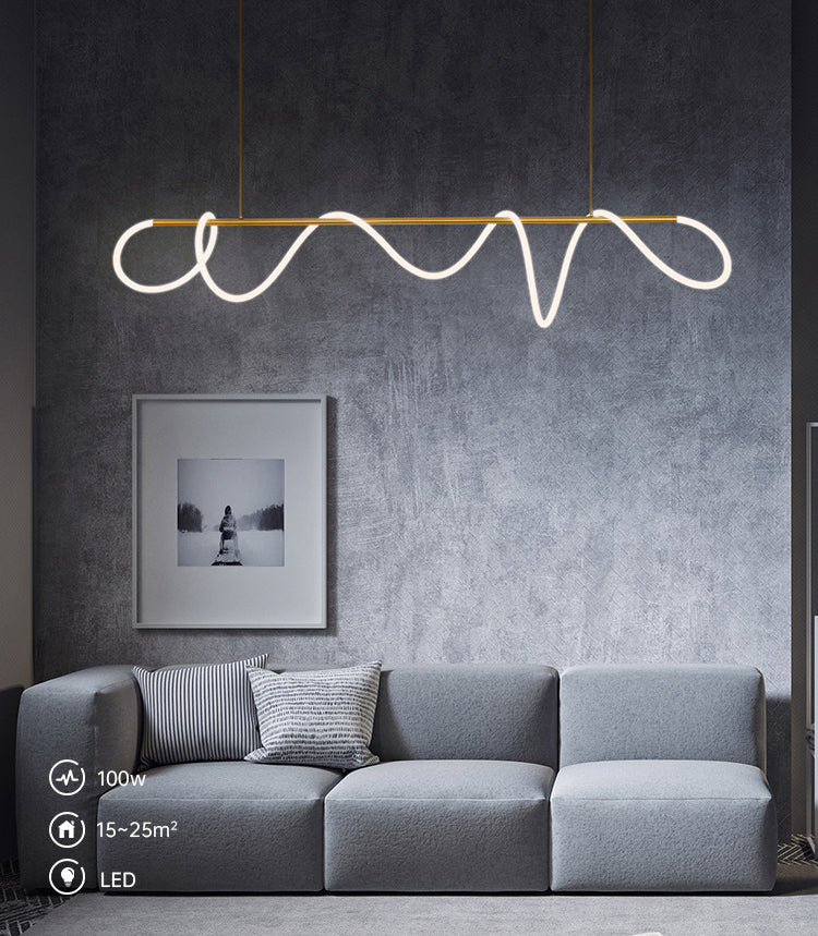 Minimalism Nordic Style LED Island Light Soft Silicone Lampshade Home Decorative Lighting Fixture in Gold