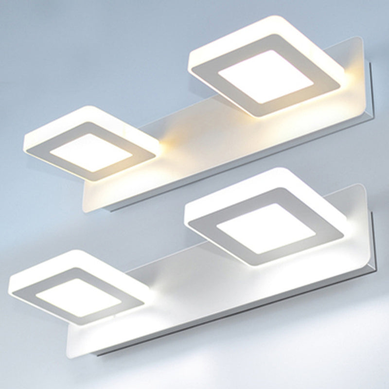 Geometric Wall Mounted Light Fixture Simplicity Style Acrylic LED White Wall Mount Lighting