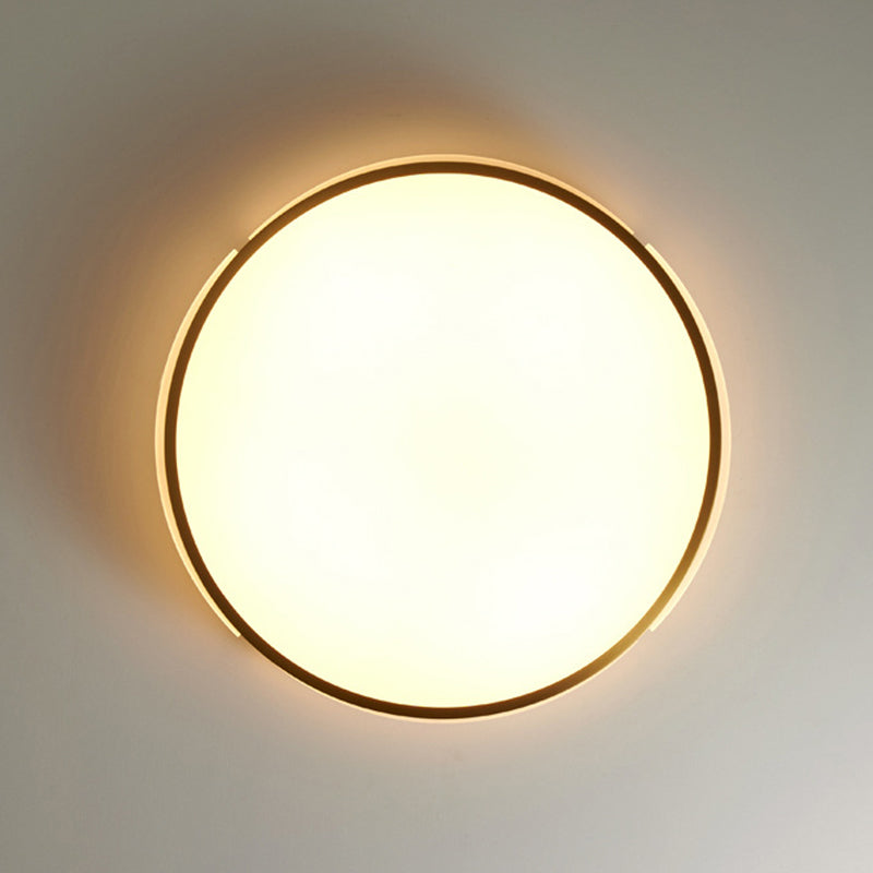 Drum Shape Metalen Plafond Verlichting Moderne Minimalistische Stijl LED Woonkamer Flush Lamp in Goud