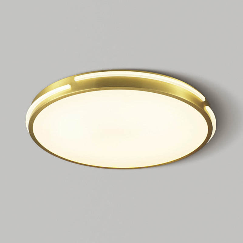 Drum Shape Metalen Plafond Verlichting Moderne Minimalistische Stijl LED Woonkamer Flush Lamp in Goud