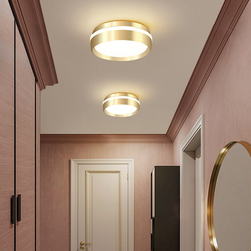 Gouden ronde inbouwlamp moderne stijl metalen LED inbouwverlichting voor slaapkamer