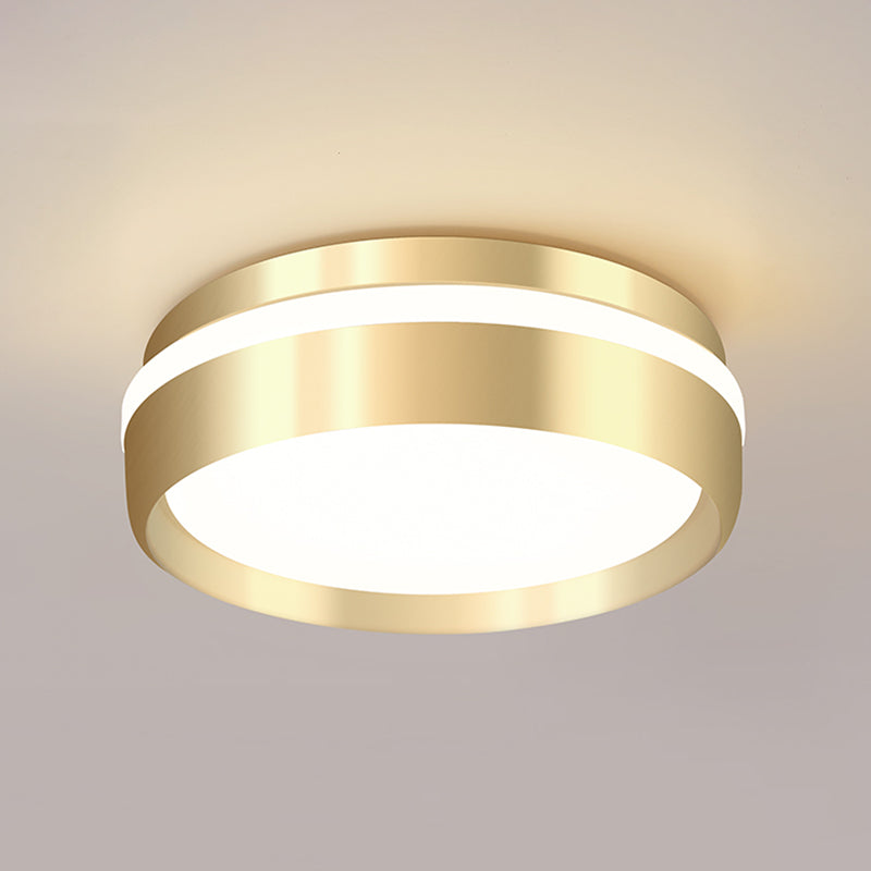 Gouden ronde inbouwlamp moderne stijl metalen LED inbouwverlichting voor slaapkamer