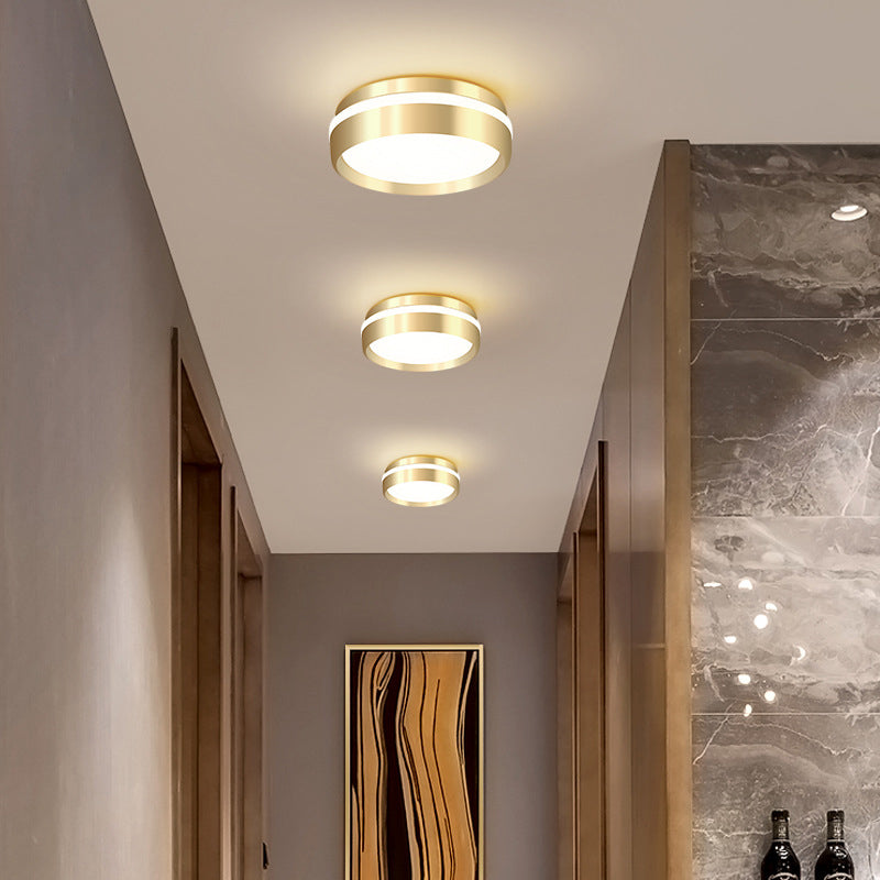 Gouden ronde inbouwlamp moderne stijl metalen LED inbouwverlichting voor slaapkamer
