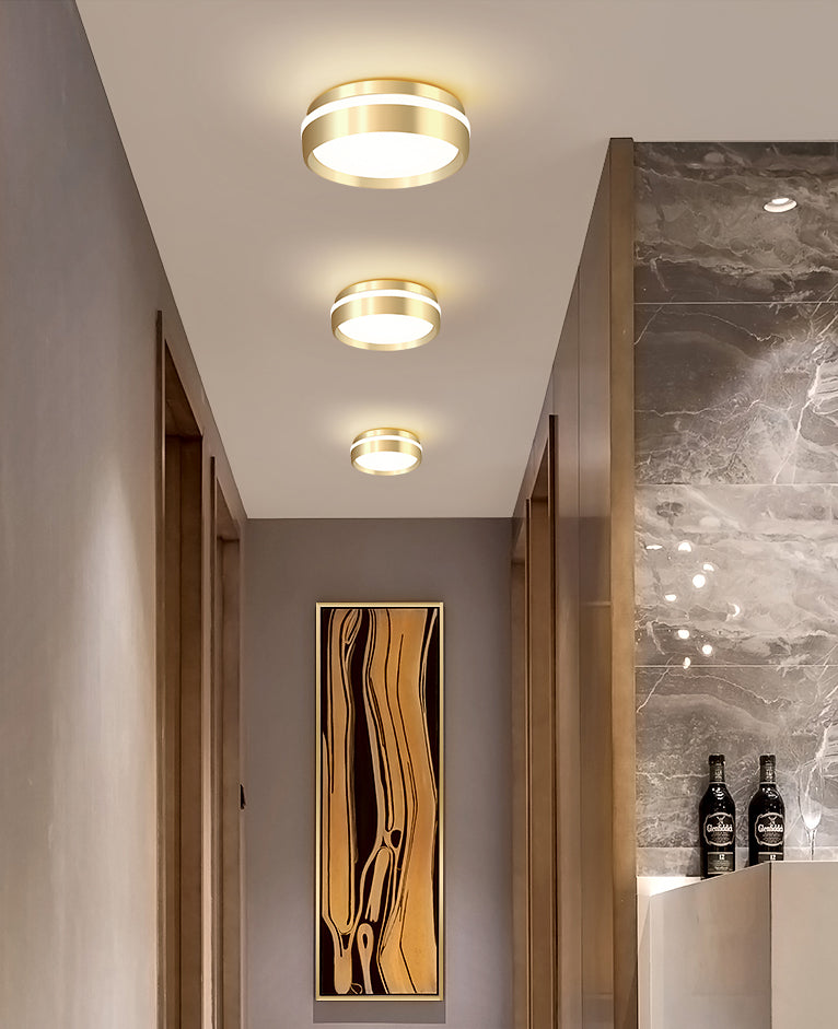 Gouden ronde inbouwlamp moderne stijl metalen LED inbouwverlichting voor slaapkamer
