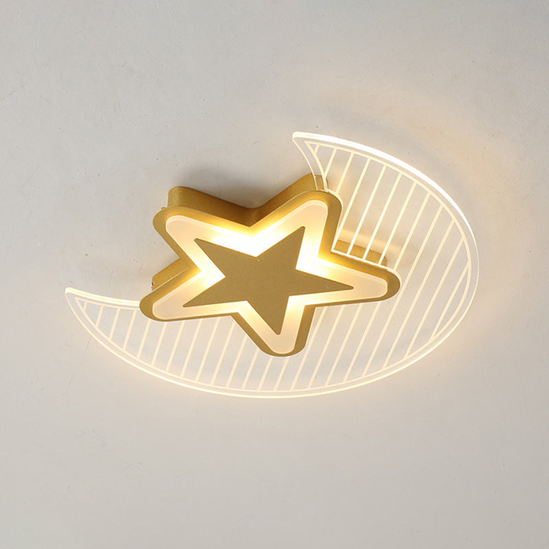 Moon And Star Flush Mount Ceiling Licht Moderne Acryl Deckenleuchte für Schlafzimmer