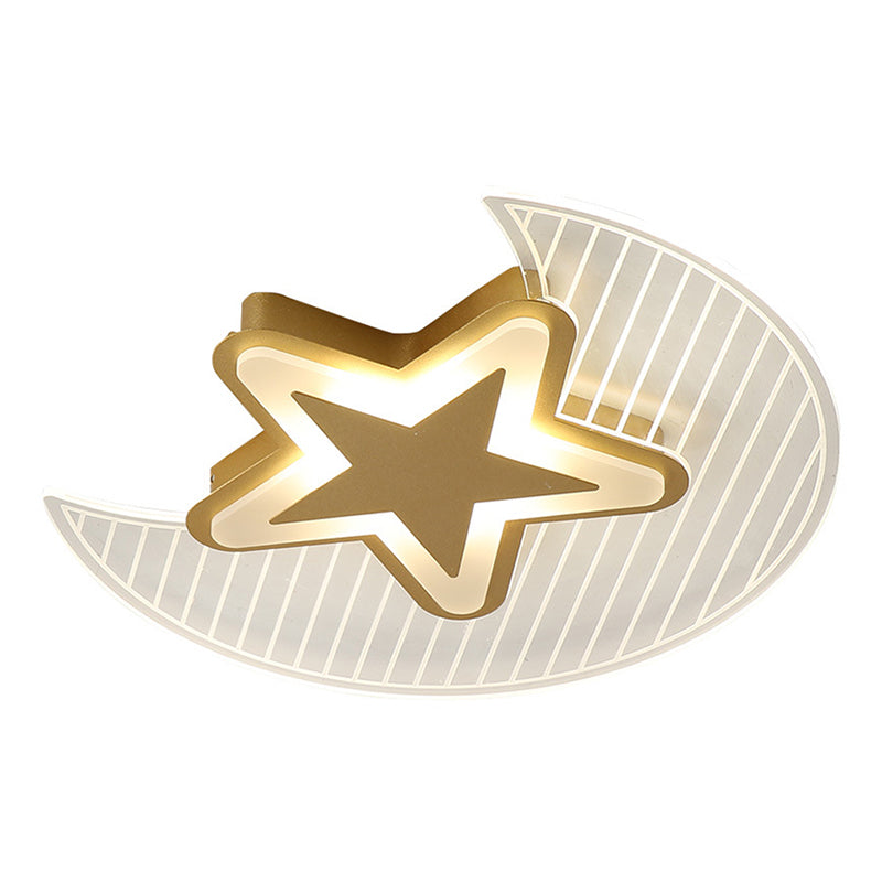 Moon And Star Flush Mount Ceiling Licht Moderne Acryl Deckenleuchte für Schlafzimmer