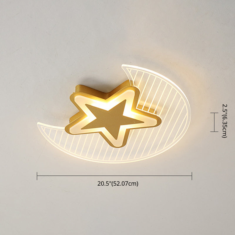 Moon And Star Flush Mount Ceiling Licht Moderne Acryl Deckenleuchte für Schlafzimmer