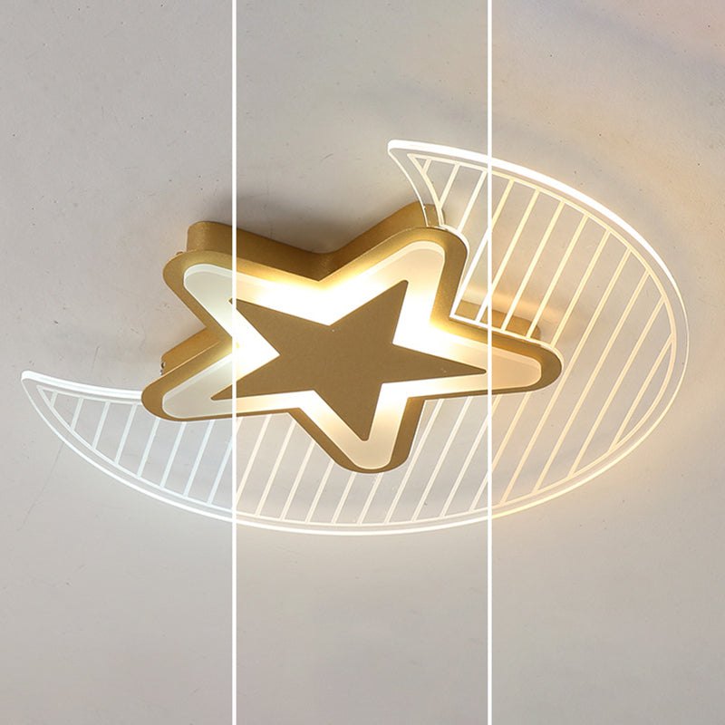 Moon And Star Flush Mount Ceiling Licht Moderne Acryl Deckenleuchte für Schlafzimmer