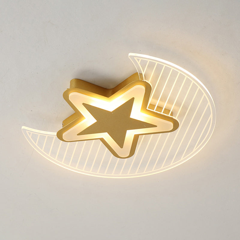 Moon And Star Flush Mount Ceiling Licht Moderne Acryl Deckenleuchte für Schlafzimmer