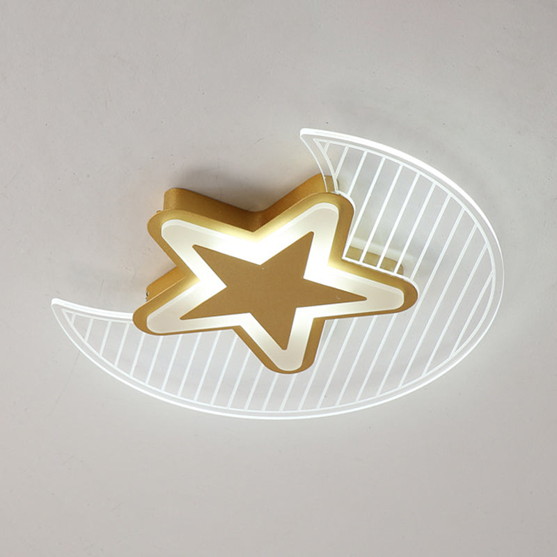 Moon And Star Flush Mount Ceiling Licht Moderne Acryl Deckenleuchte für Schlafzimmer