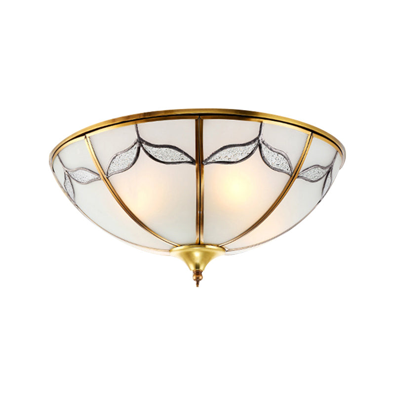 Plafoniera da soffitto a incasso larga in vetro smerigliato da 14"/18"/21,5" Tradizionale a 2/3/4 luci Illuminazione per camera da letto con montaggio ad incasso in oro