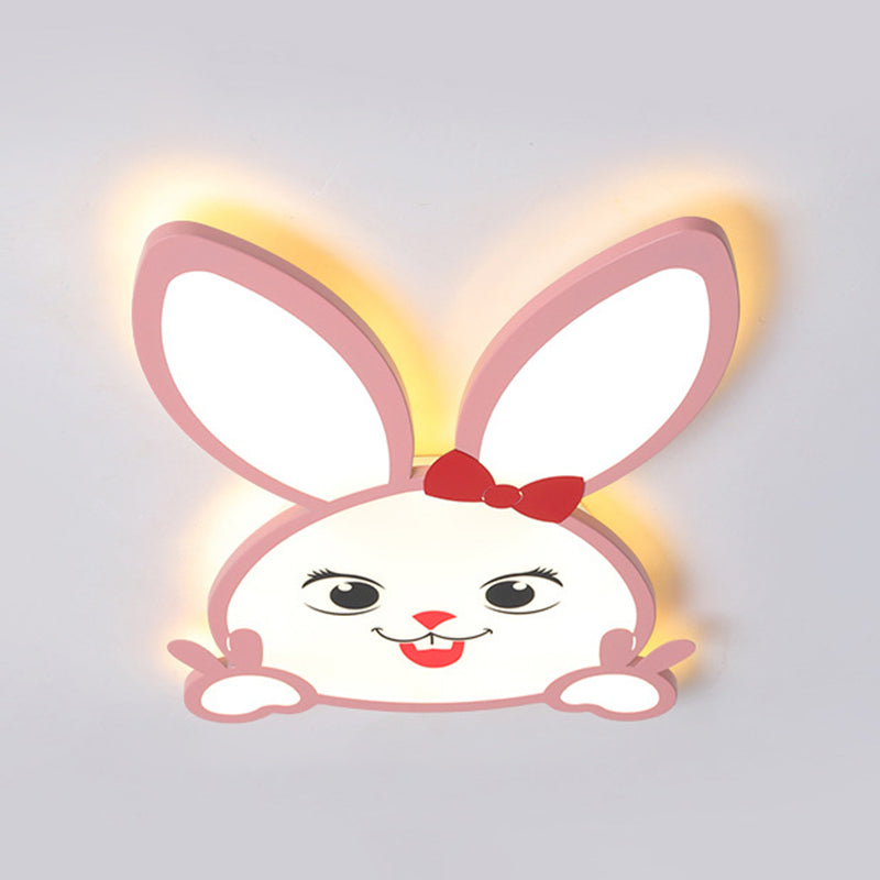 Animal Flushmount Lights Cartoon Acrylic Ceiling Mounted Fixture for Bedroom