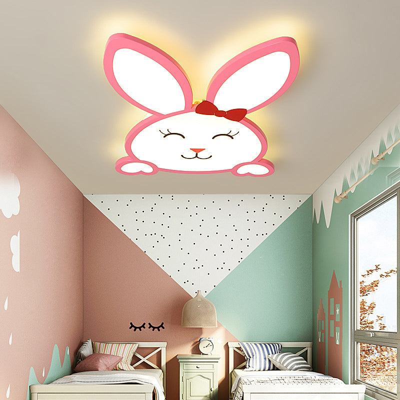 Animal Flushmount Lights Cartoon Acrylic Ceiling Mounted Fixture for Bedroom