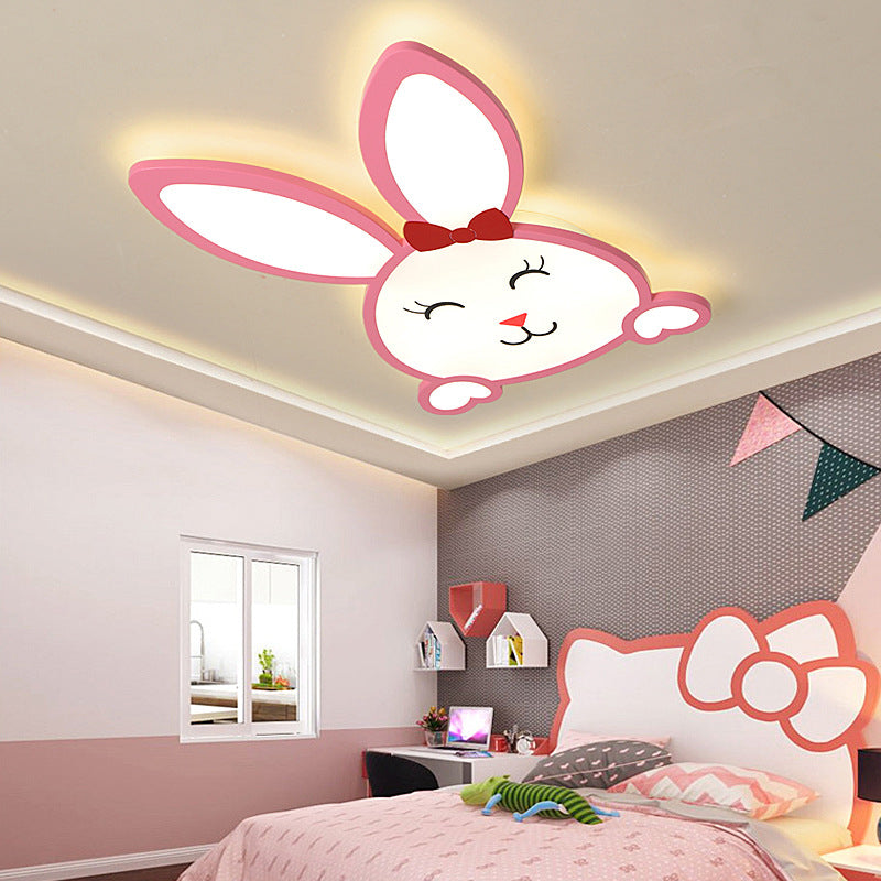 Animal Flushmount Lights Cartoon Acrylic Ceiling Mounted Fixture for Bedroom