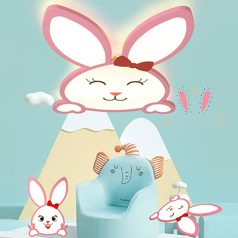 Animal Flushmount Lights Cartoon Acrylic Ceiling Mounted Fixture for Bedroom