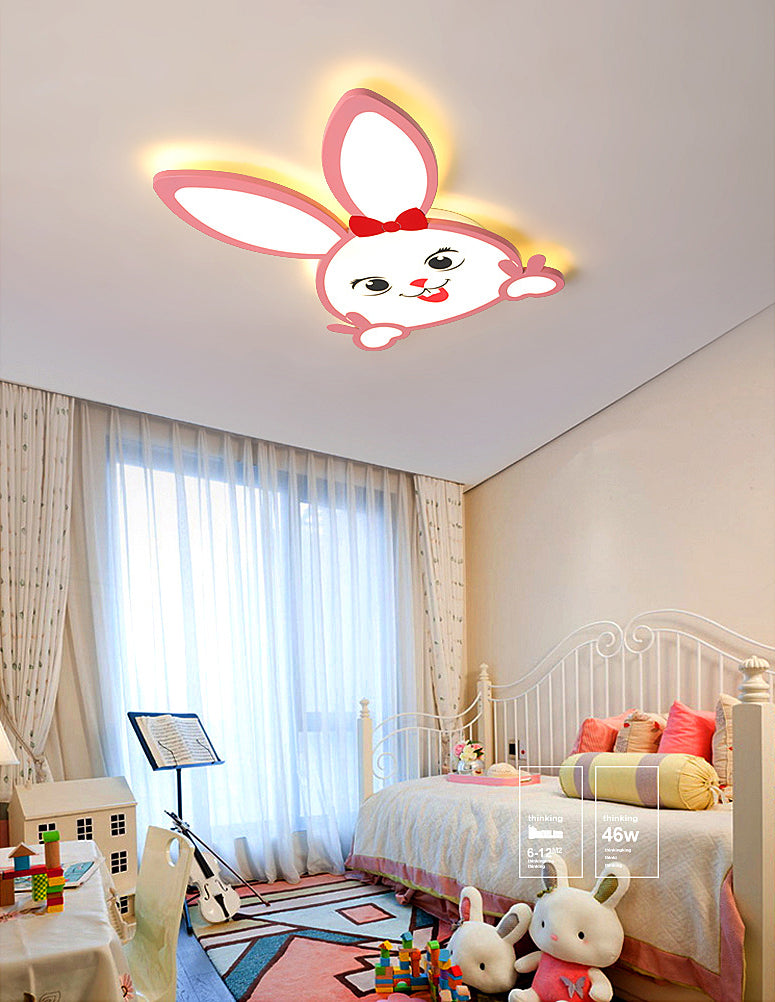Animal Flushmount Lights Cartoon Acrylic Ceiling Mounted Fixture for Bedroom