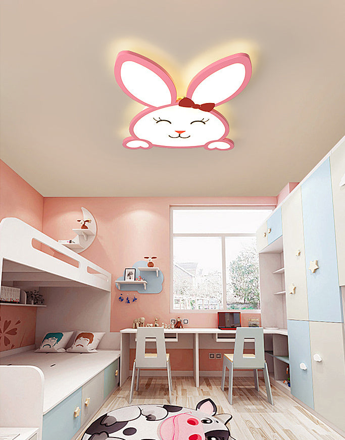 Animal Flushmount Lights Cartoon Acrylic Ceiling Mounted Fixture for Bedroom