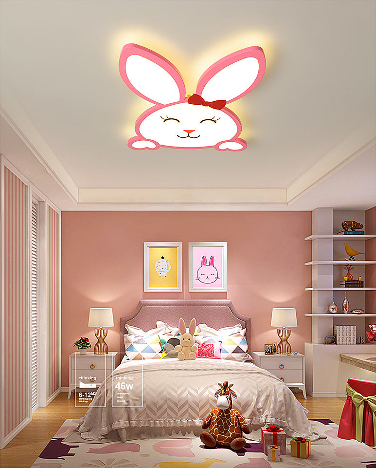 Animal Flushmount Lights Cartoon Acrylic Ceiling Mounted Fixture for Bedroom