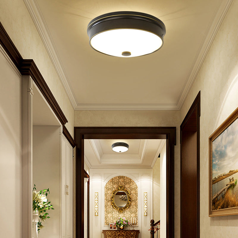 Rustikale einfache Metall-Flush-Halterung Deckenlampe runde Form LED Flush Mount Beleuchtung für Schlafzimmer