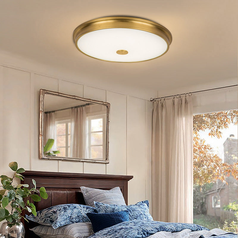 Rustic Simple Metal Flush Mount Ceiling Lamp Round Shape LED Flush Mount Lighting for Bedroom