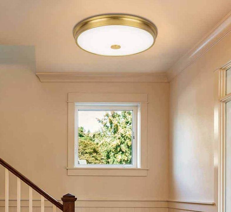 Rustic Simple Metal Flush Mount Ceiling Lamp Round Shape LED Flush Mount Lighting for Bedroom