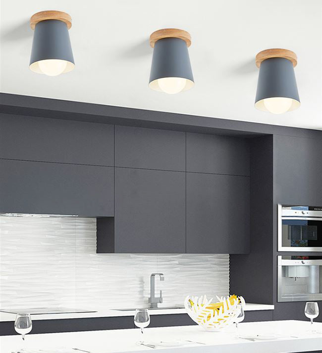 1 lampe éclairage de plafond style nordique métal conique encastré éclairage de salon