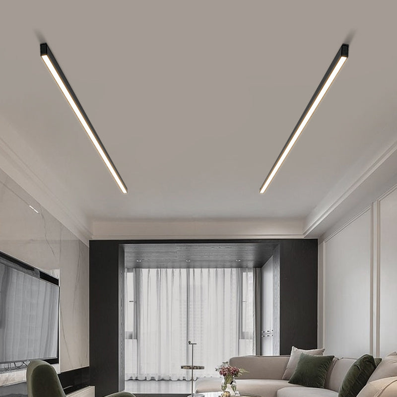 Luz de techo completa minimalista moderna de la barra de la cocina de la aleación de aluminio de la luz de techo LED de la tira larga