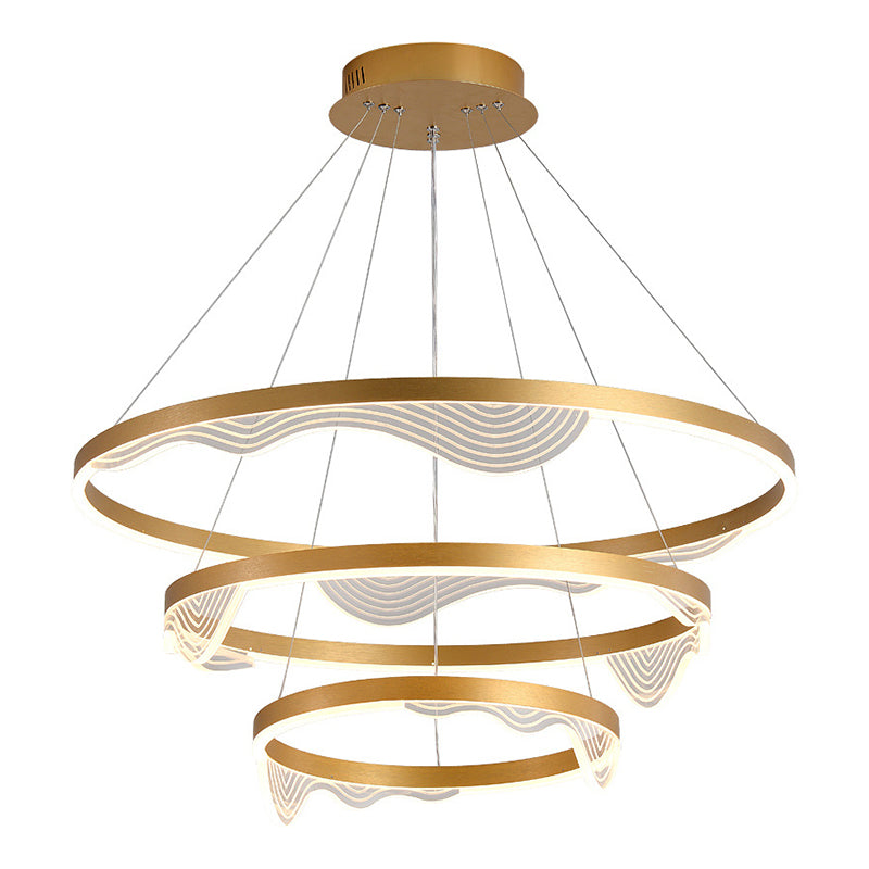 Candelier de niveles acrílicos Elegante LED Minimalista Luz colgante de lámpara para sala de estar