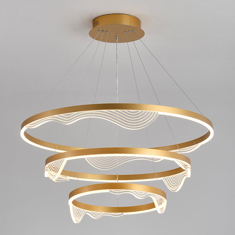 Candelier de niveles acrílicos Elegante LED Minimalista Luz colgante de lámpara para sala de estar