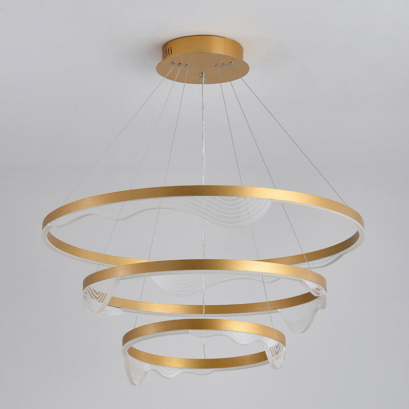 Candelier de niveles acrílicos Elegante LED Minimalista Luz colgante de lámpara para sala de estar