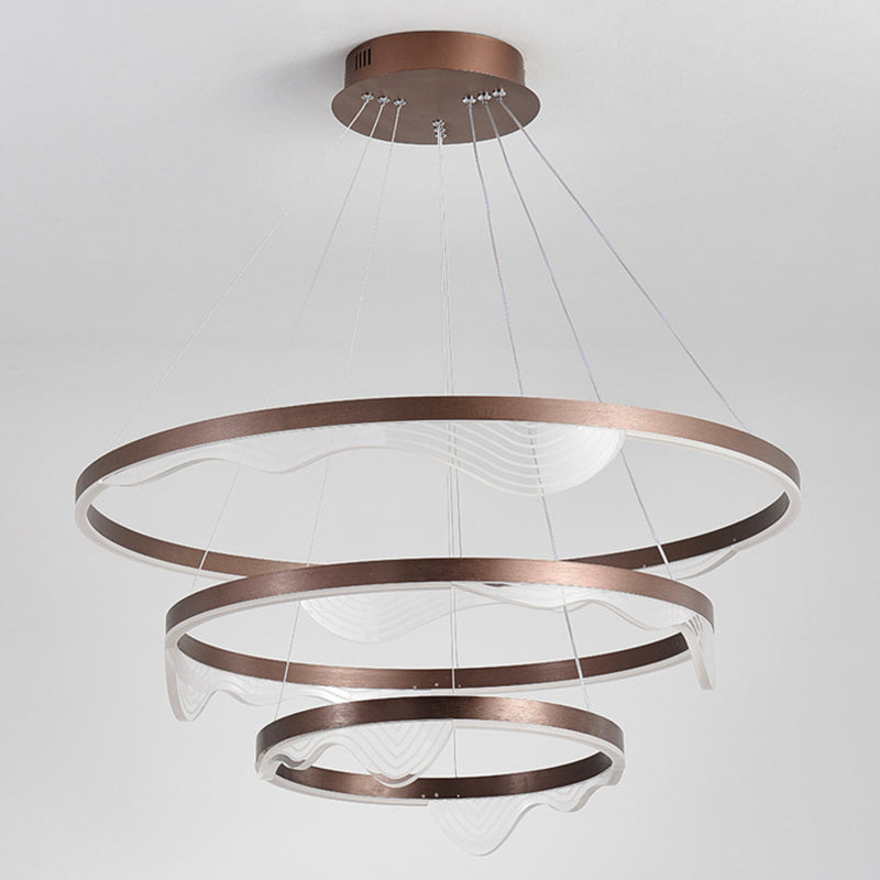 Candelier de niveles acrílicos Elegante LED Minimalista Luz colgante de lámpara para sala de estar