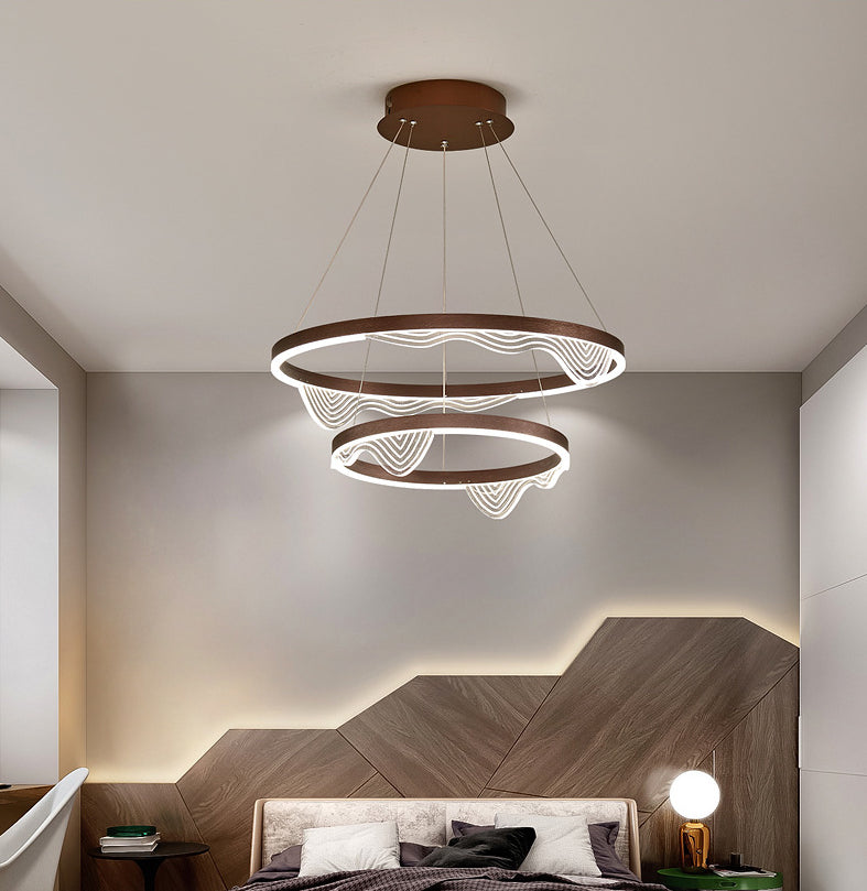 Candelier de niveles acrílicos Elegante LED Minimalista Luz colgante de lámpara para sala de estar